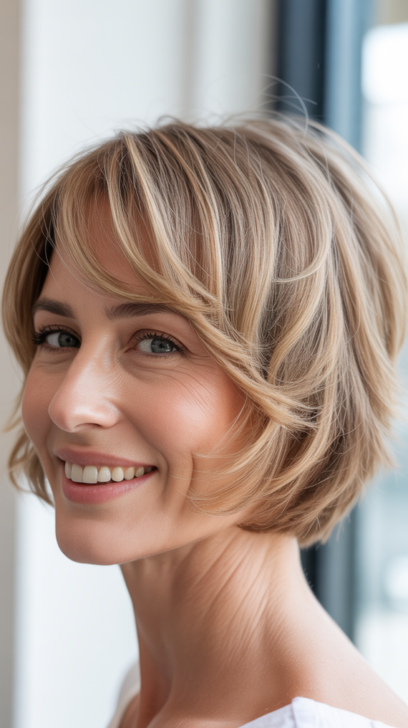 Layered Bob with Face-Framing Highlights