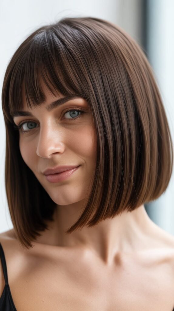 Sleek Bob with Arched Bangs
