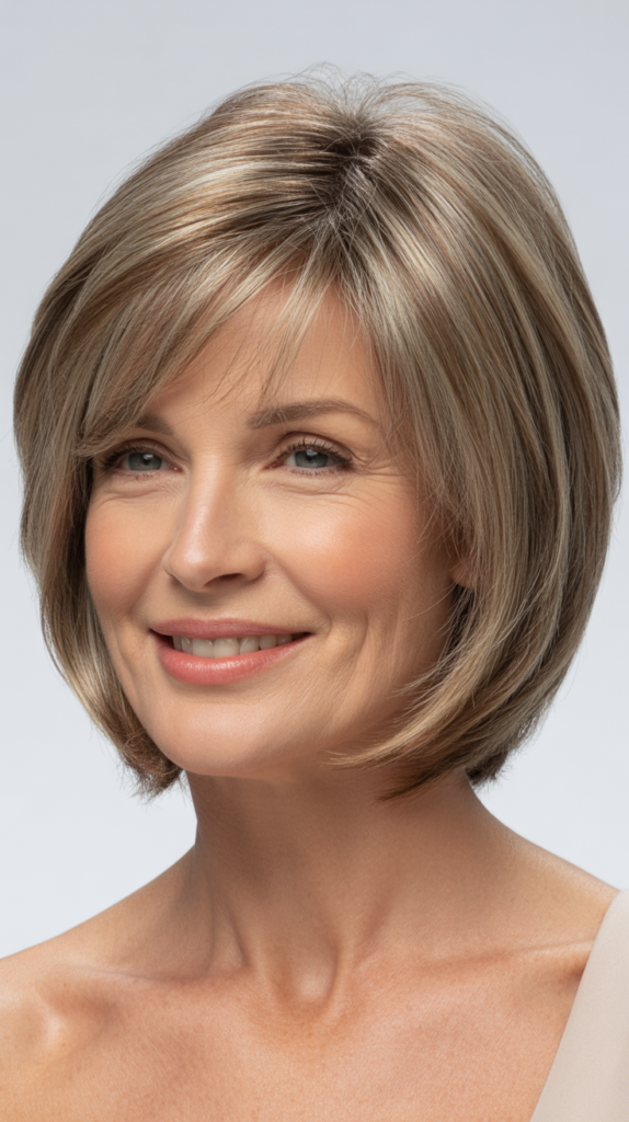 Layered Bob with Side-Swept Bangs