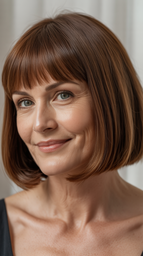 Classic Bob with Brow-Grazing Bangs