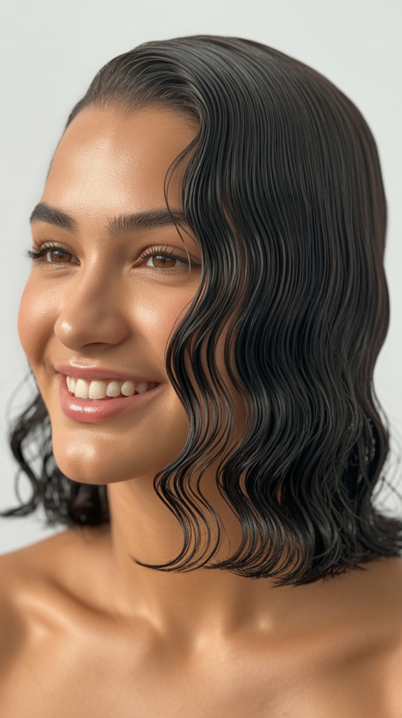 Wet Look Slicked Waves