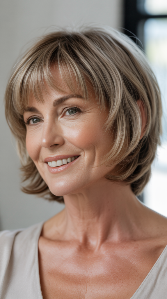 Graduated Bob with Textured Bangs