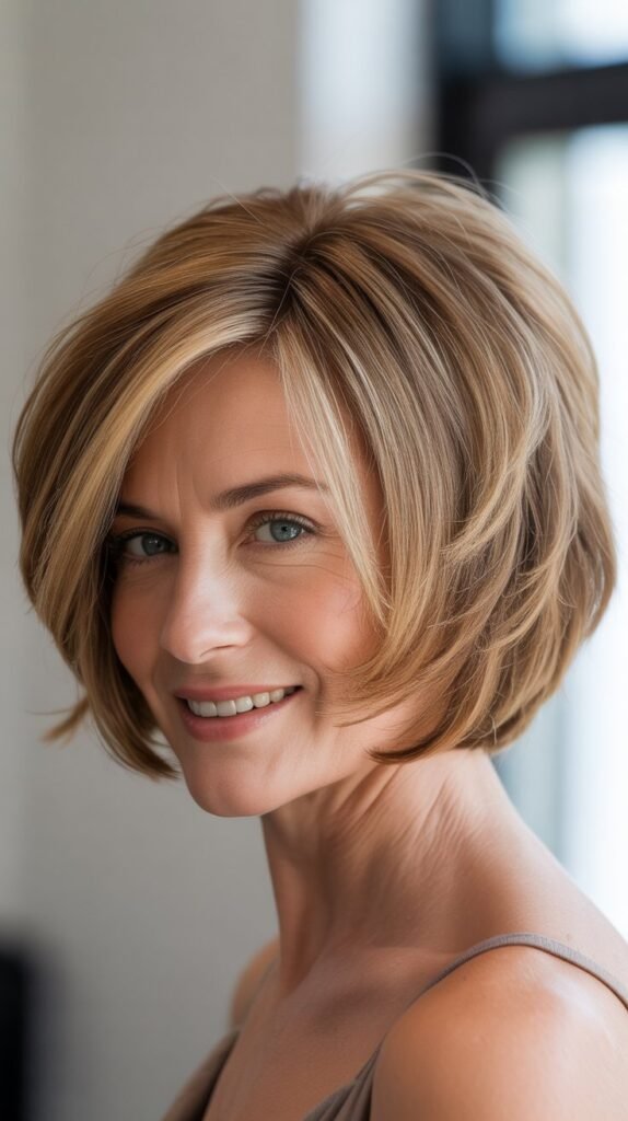 Stacked Bob with Volume at the Crown