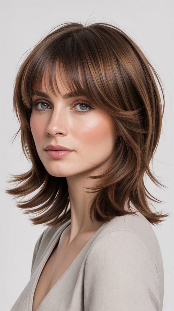 Long Layers with Face-Framing Bangs