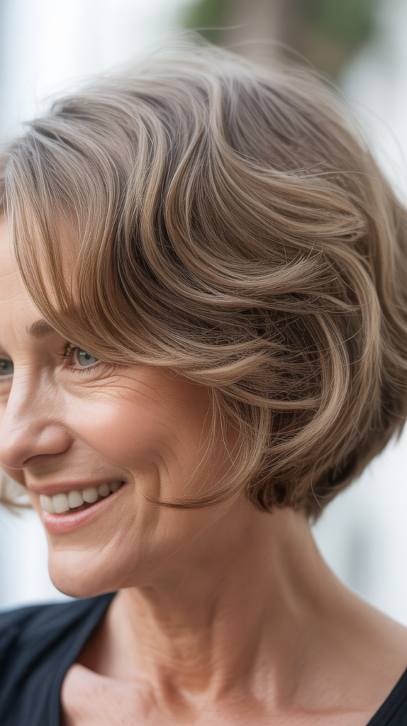 Side-Swept Bob with Deep Side Part