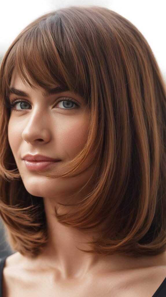 Curtain Bangs with Lob