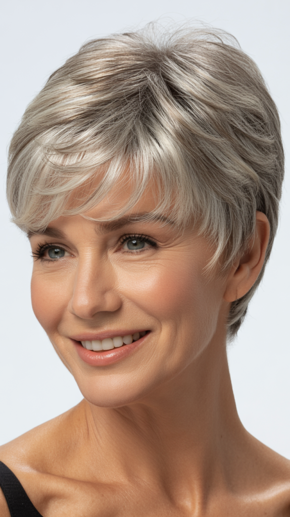  Feathered Pixie with Wispy Bangs