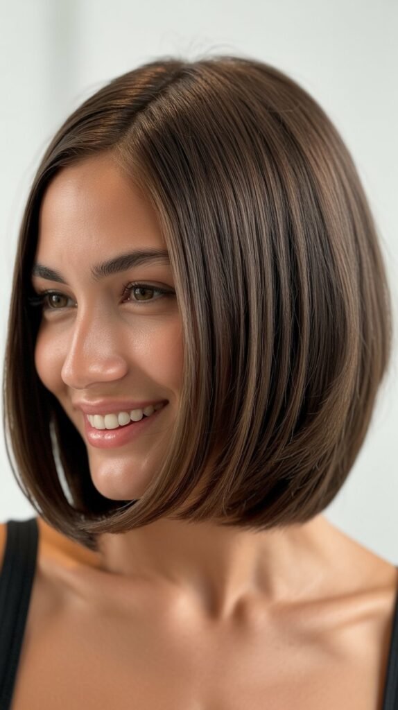 Sleek Layered Bob with Middle Part