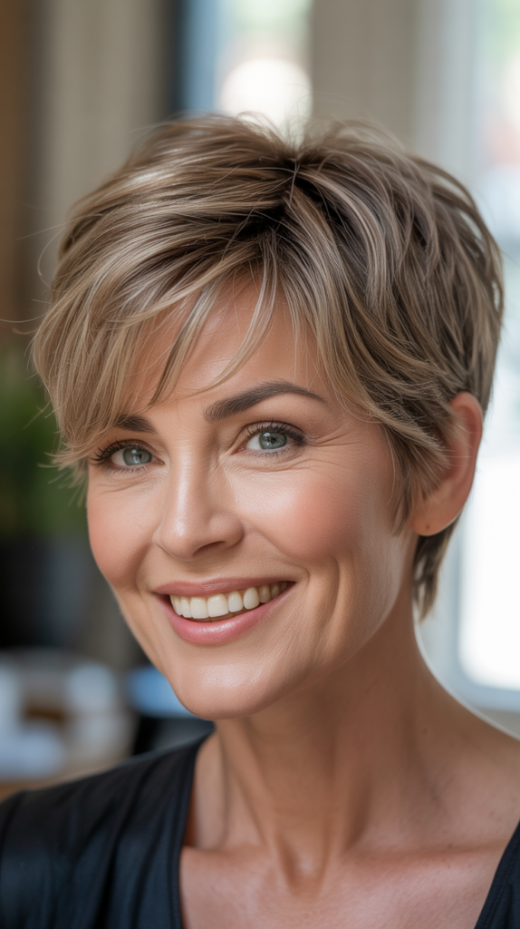 Textured Pixie with Piecey Bangs