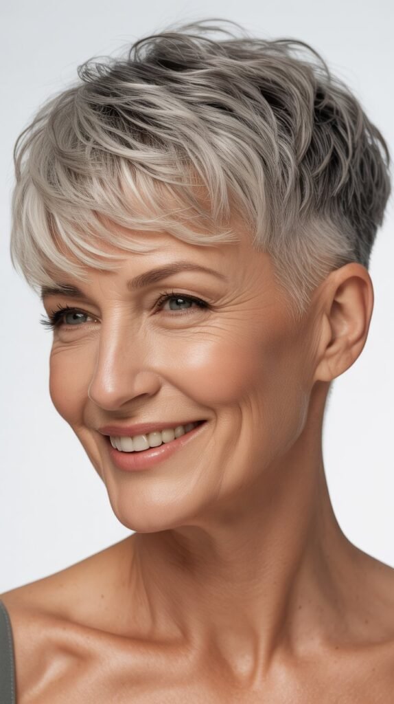 Undercut Pixie with Textured Bangs