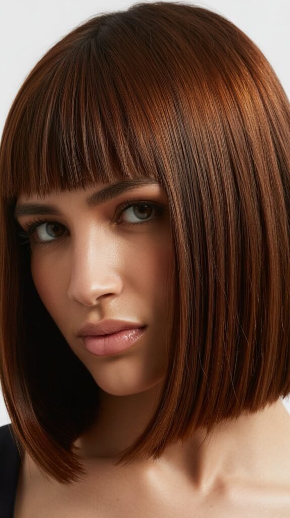 Blunt Cut Bob With Baby Bangs