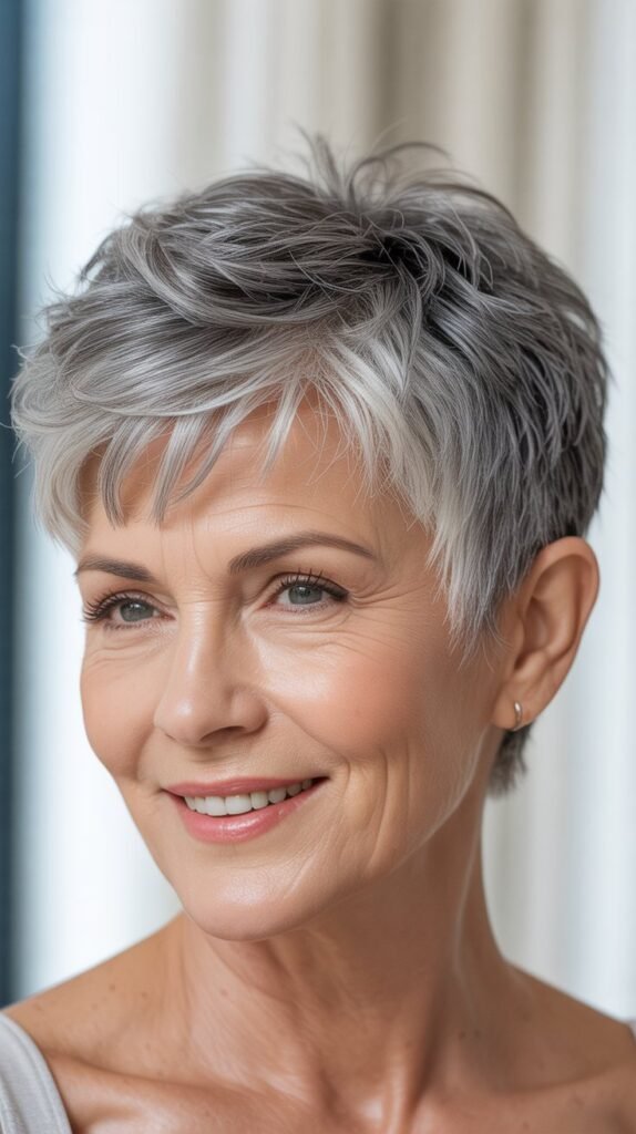 Spiky Gray Pixie