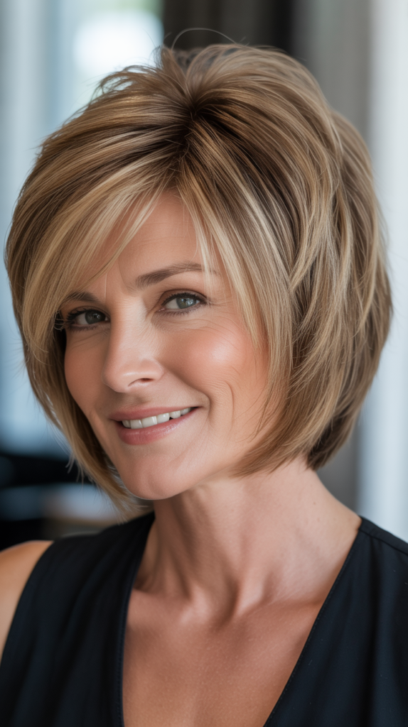 Stacked Bob with Volume at the Crown