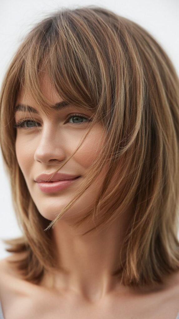Shaggy Medium Cut with Wispy Bangs