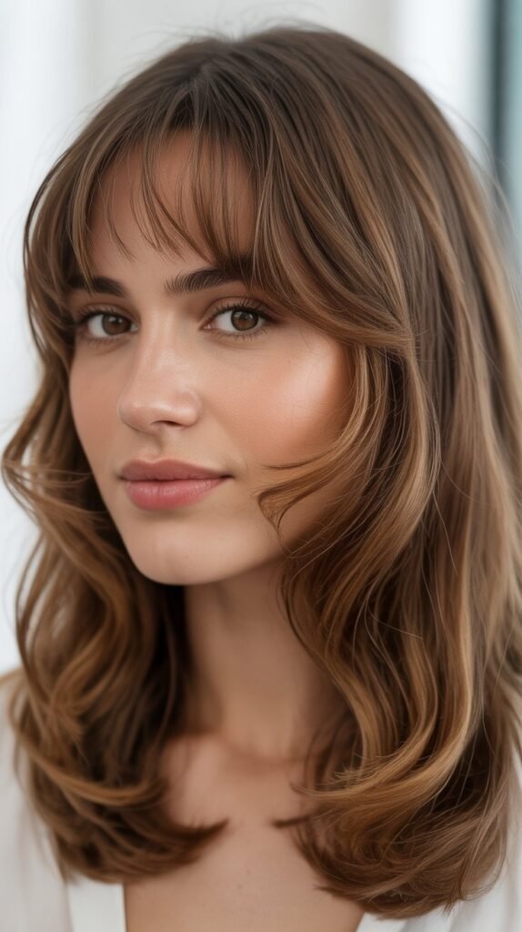 Wispy Micro Bangs with Shoulder-Length Hair