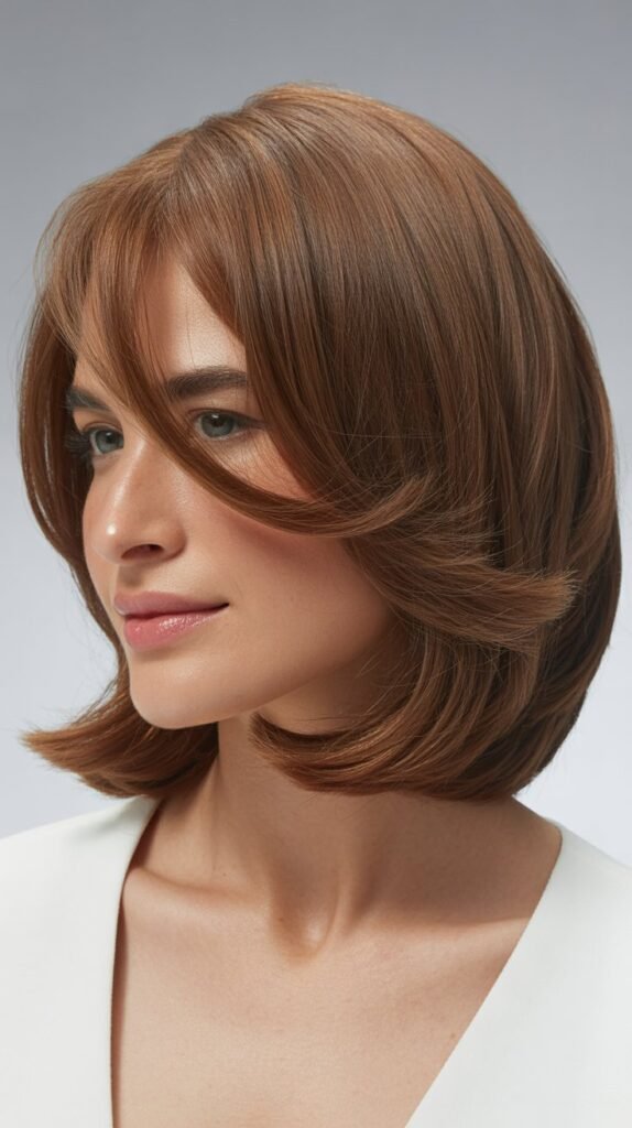 Graduated Bob with Side Bangs for Professional Polish