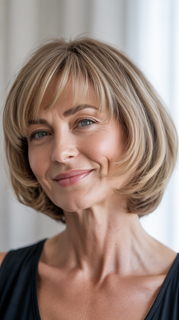 Bob with Curtain Bangs