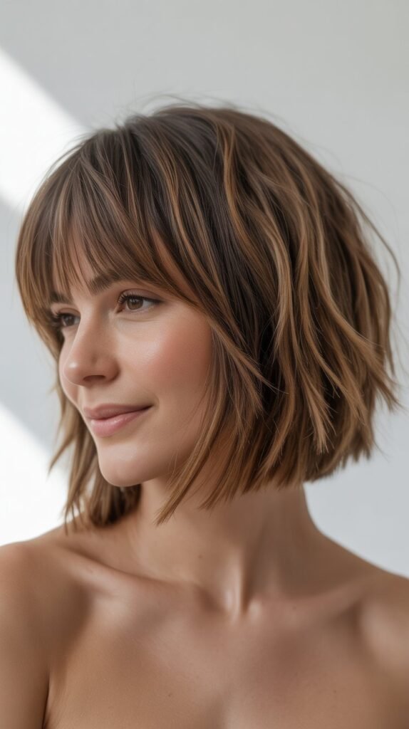 Choppy Bob with Textured Fringe