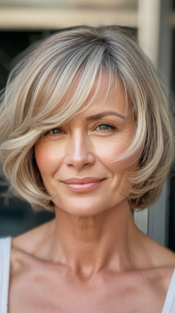 Bob with Long Swooping Bangs