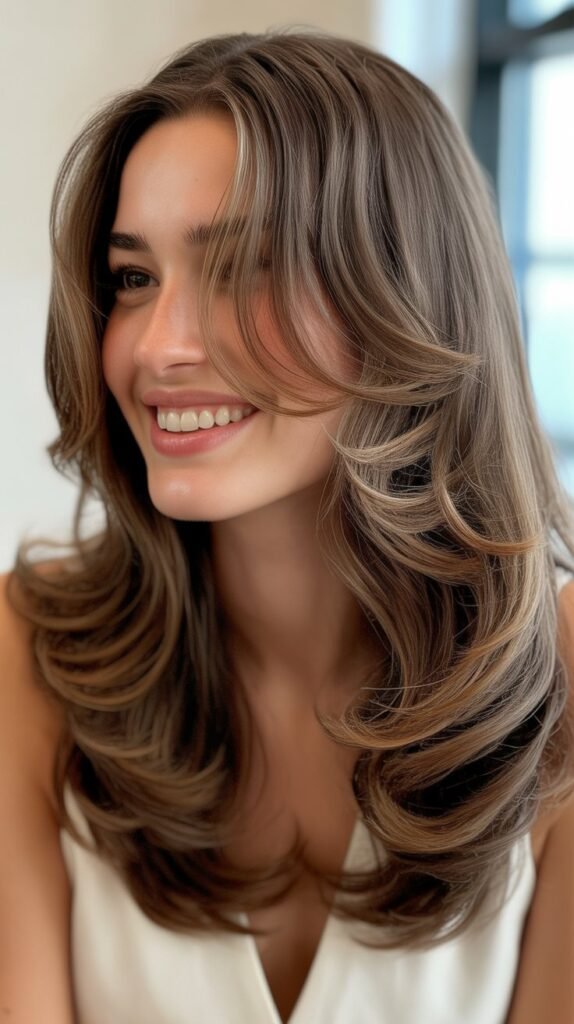  Long Layers with V-Shaped Back