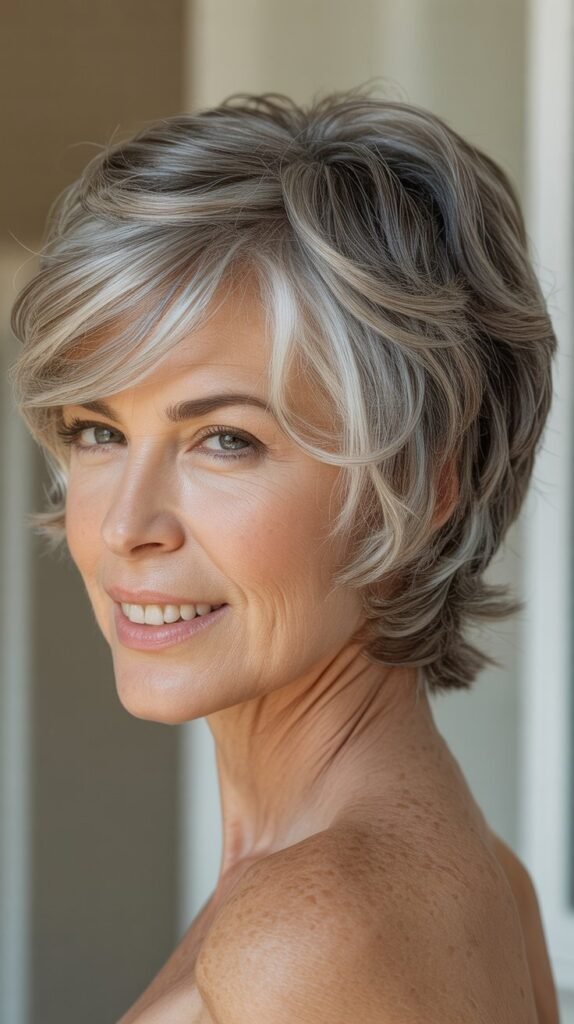 Short Layered Cut with Highlights