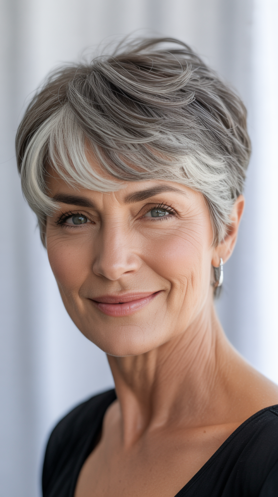 Classic Pixie Cut with Side-Swept Bangs