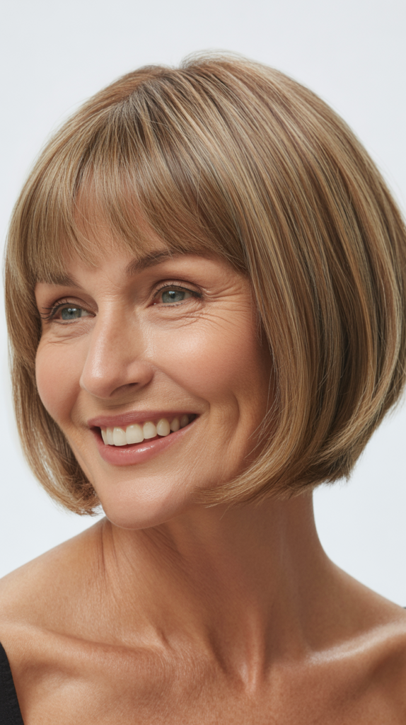 Bob with Curtain Bangs