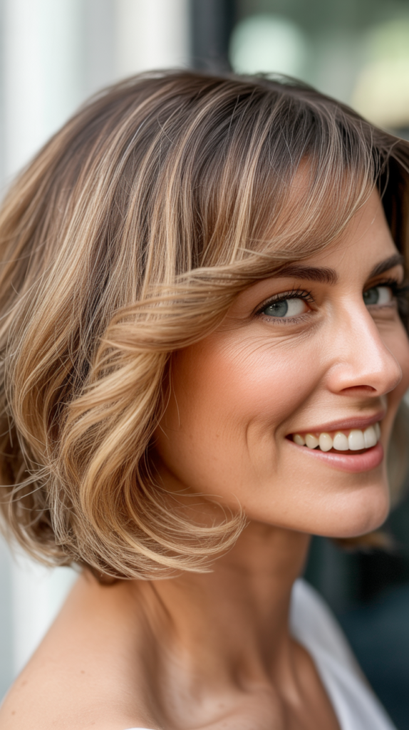  Layered Bob with Peek-a-Boo Highlights
