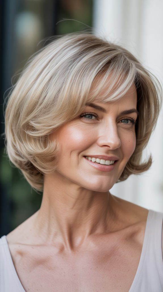 Soft Layered Bob with Flipped Ends