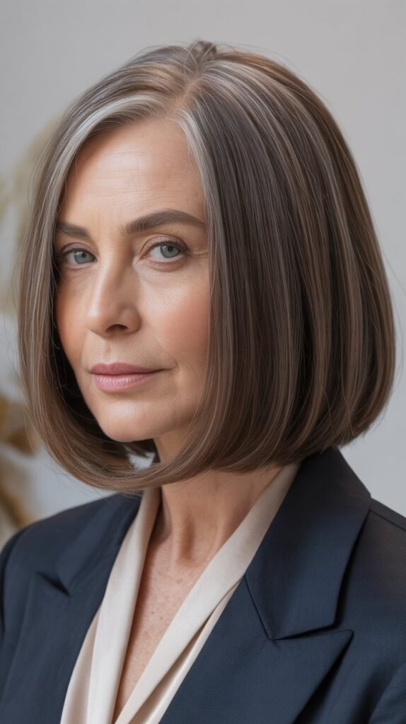 Sleek Center-Parted Bob