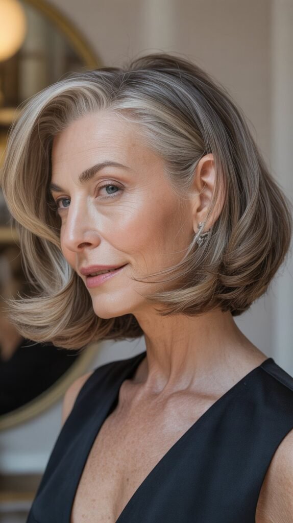 Side Part Bob with One Side Tucked