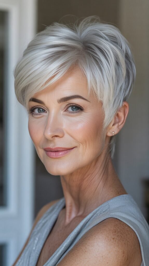 Silver Pixie Cut