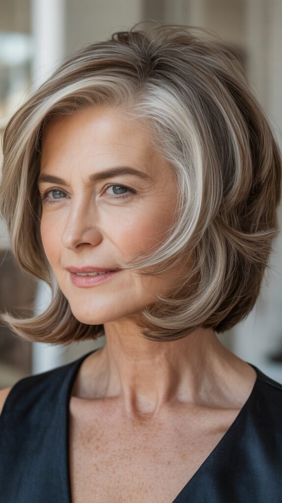 Layered Bob with Deep Side Part