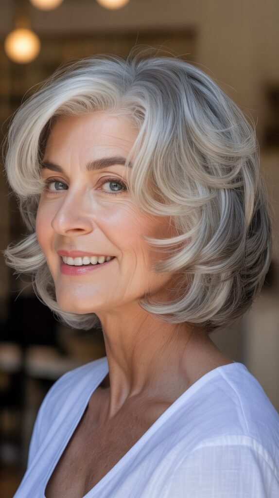 Bouncy Layered Bob with Styling