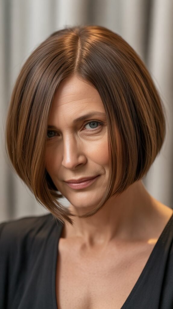 Polished Bob with Middle Part