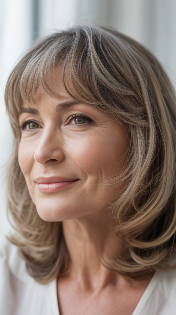 Wispy Bangs for Heart-Shaped Faces