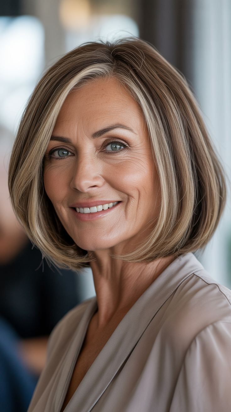 Modern Long Bob Hairstyles for Women Over 50 to Try This Year