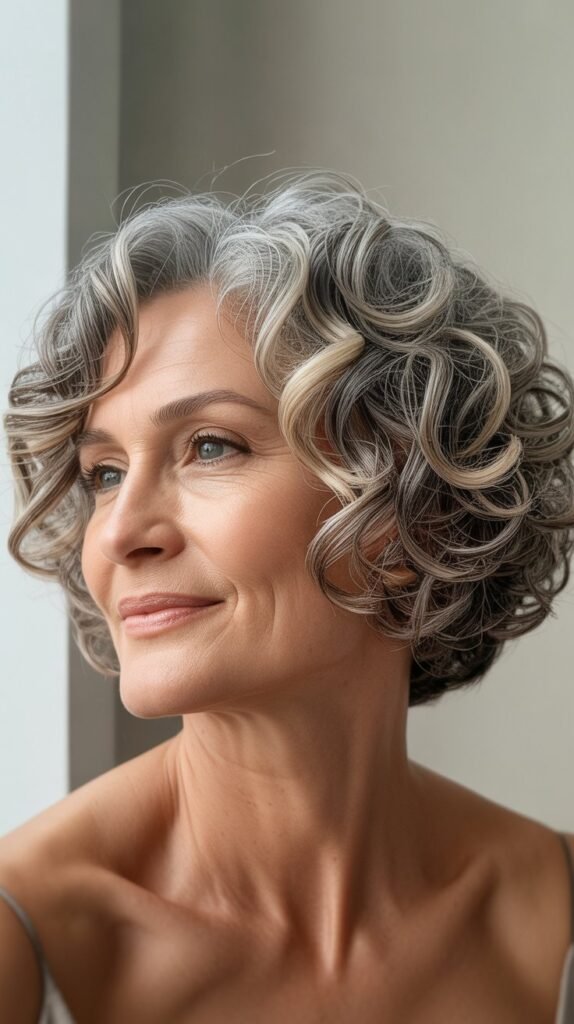 Curly Bob with Blunt Ends