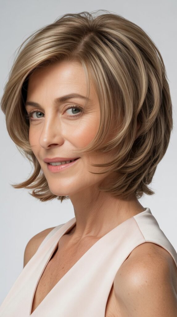 Jaw-Grazing Bob with Deep Layers