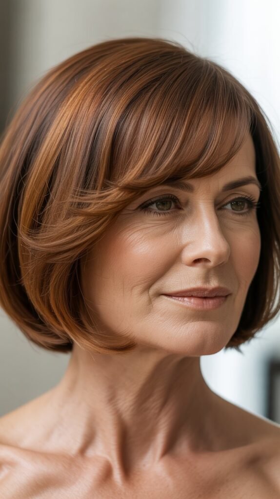 Polished Bob with Arched Side Bangs