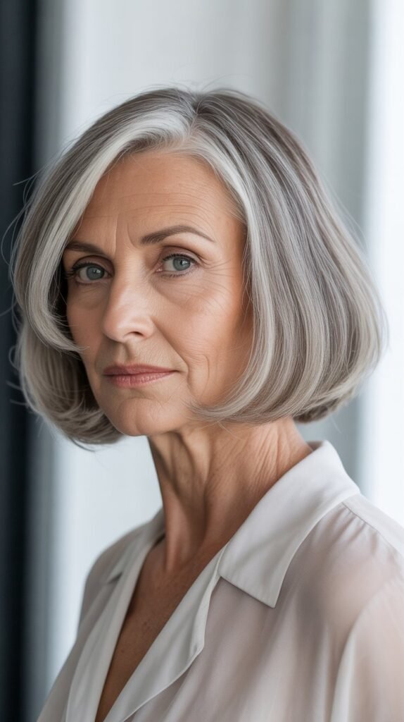 Classic Gray French Bob