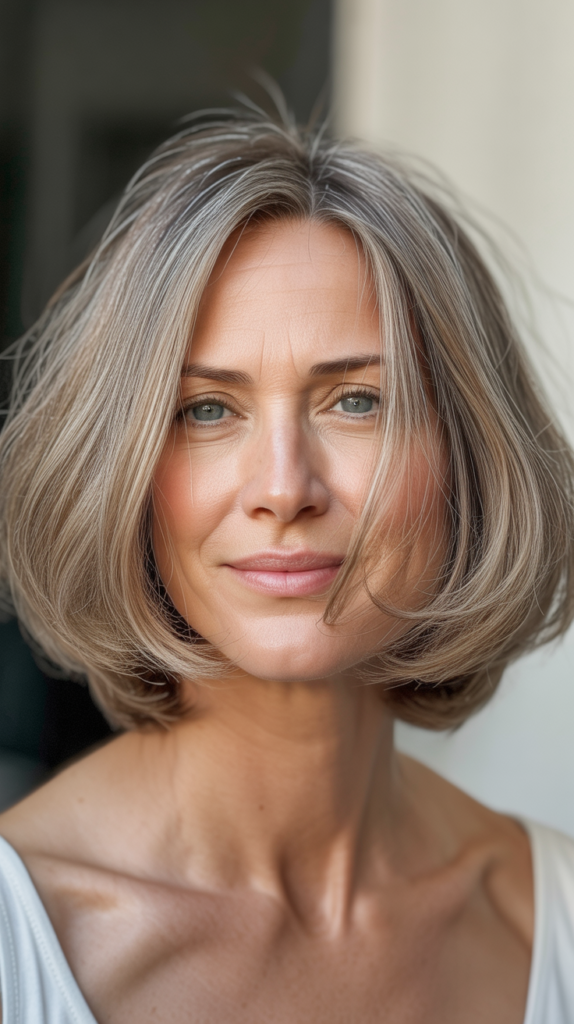 Tousled Bob with Middle Part