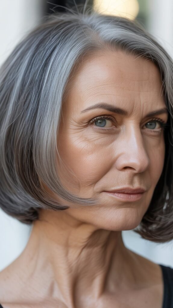 Graduated Gray Bob with Undercut