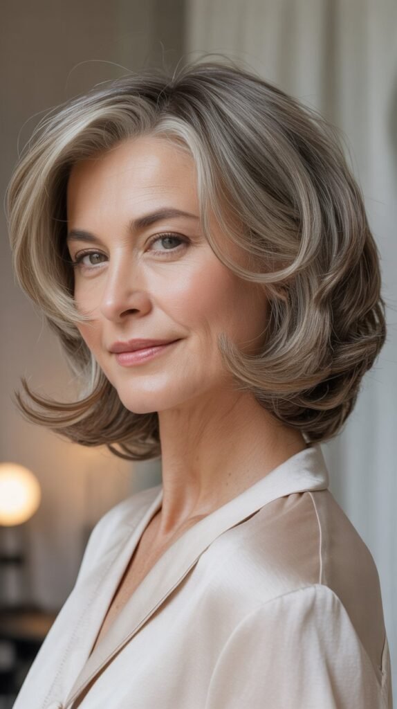 Layered Bob with Flipped-Out Ends