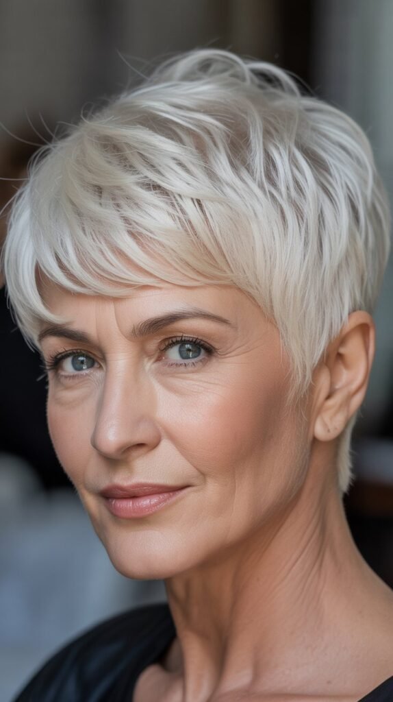 Platinum Blonde Pixie for Striking Impact