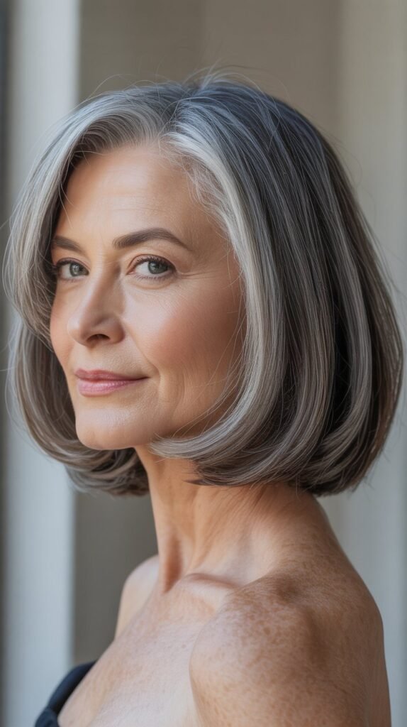 Gray Bob with Subtle Balayage