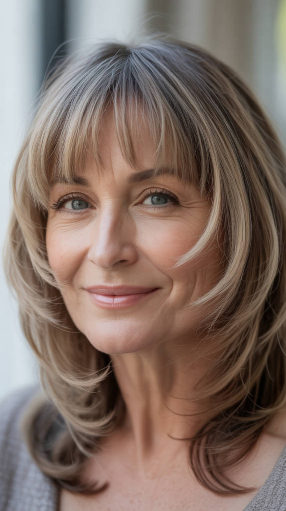 Wispy Bangs for Square Faces