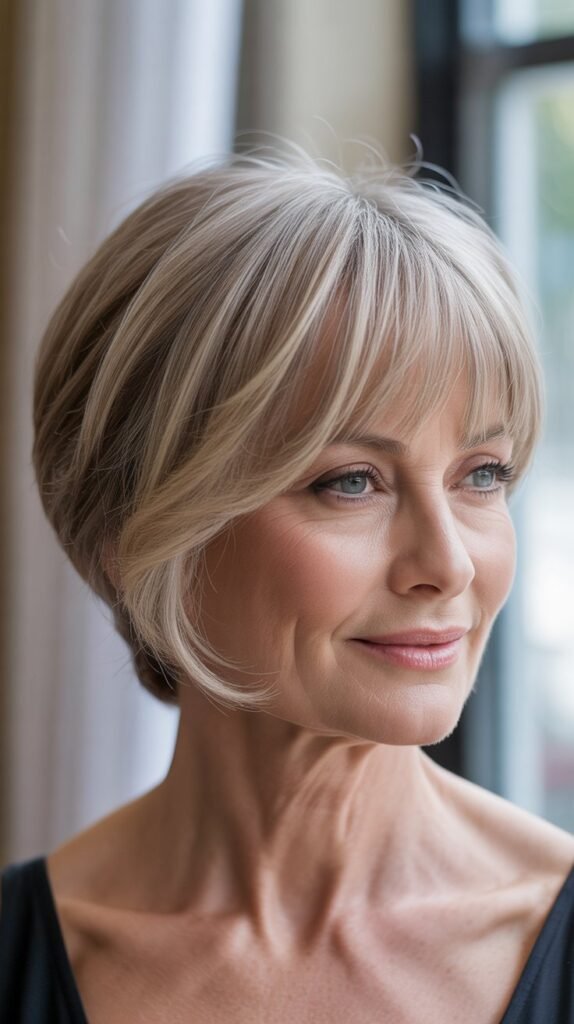 Angled Pixie with Long Bangs