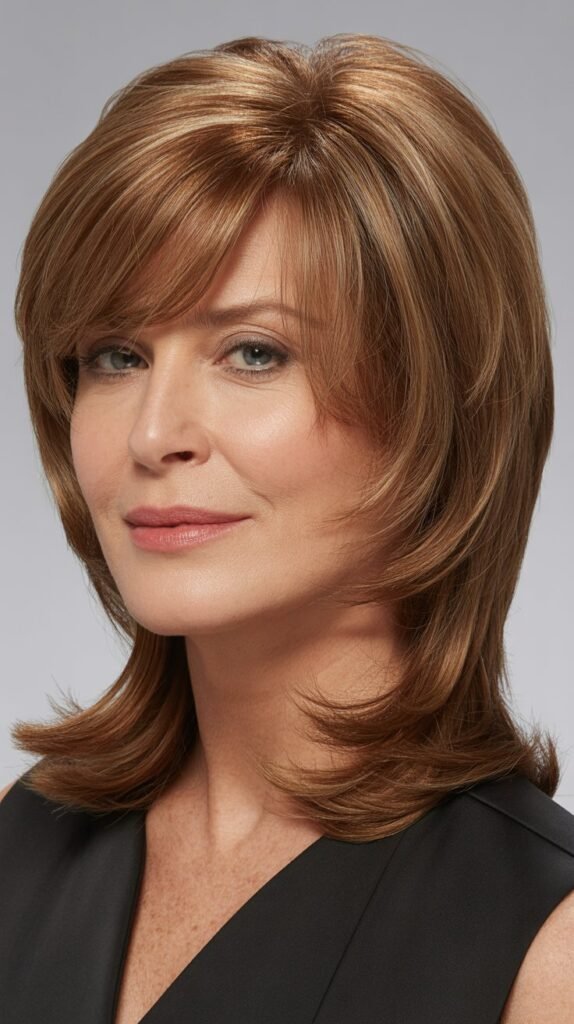 Side-Parted Bangs with Collarbone Layers