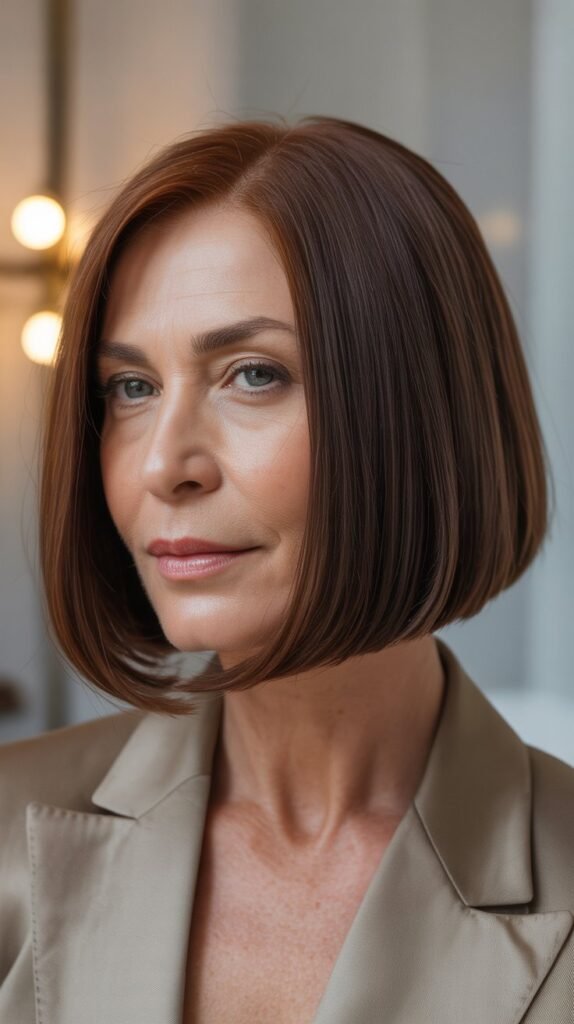 Sleek Straight Bob with Blunt Ends